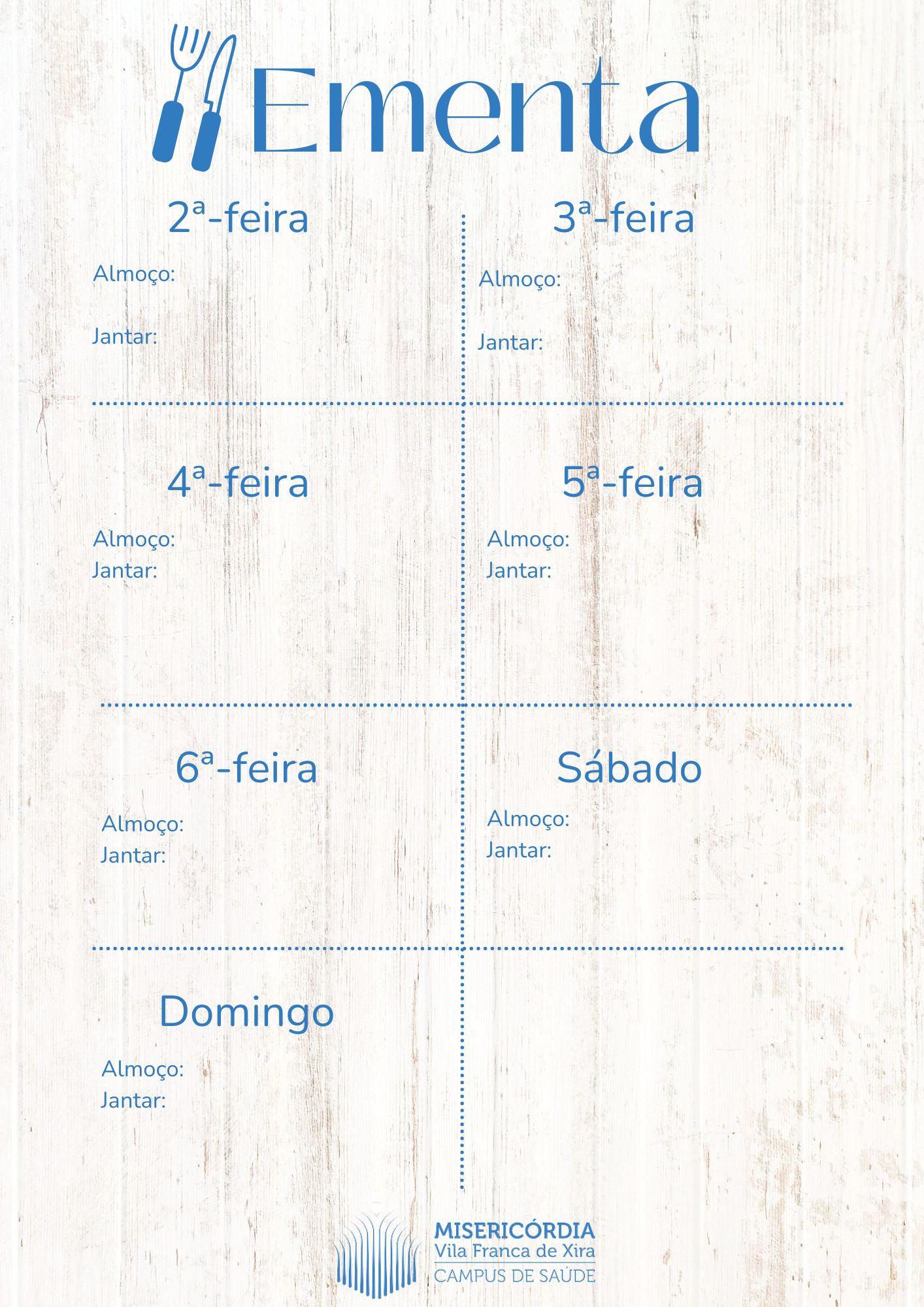 Ementa 25 a 31 de maio